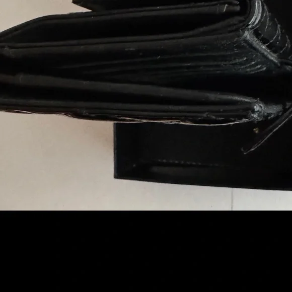 CHANEL - Black Patent Quilted Leather Flap Wallet - Picture 9 of 12